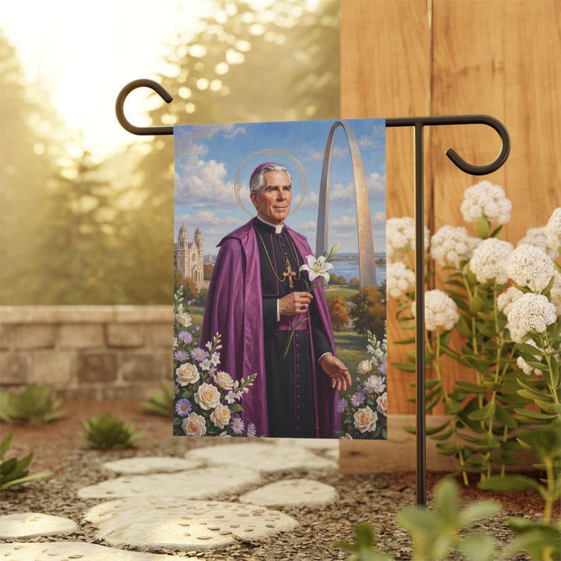 Fulton Sheen Garden Flag, Catholic Outdoor Yard Banner, Blessed Fulton Sheen Evangelization Decor image 4