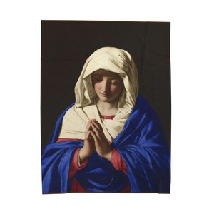 Virgin Mary Prayer Blanket, Catholic Marian Devotional Throw, Our Lady Gift for Mom, Confirmation, Christmas image 8