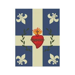Sacred Heart Garden Flag, Traditional Catholic Outdoor Banner, Fleur-de-Lis Devotional Flag for Catholic Home image 9