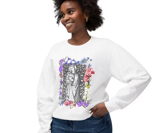 Our Lady Floral Sweatshirt, Virgin Mary Catholic Crewneck, Marian Devotional Gift for Catholic Women