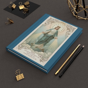 Diario con copertina rigida, Beata Madre Antica Immagine Sacra - 128 Pagine a Righe - Quaderno Regalo per Prete Cattolico Mamma Papà Studente - Diario Planner 5 x 7