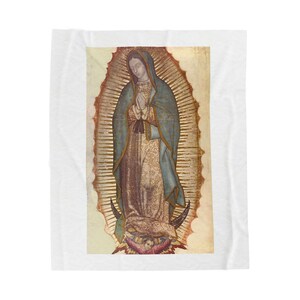 Our Lady of Guadalupe Velveteen Plush Throw Blanket | Catholic Virgin Mary Gift image 6