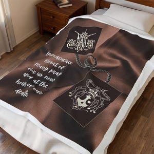 Immaculate Heart of Mary Blanket, Catholic Prayer Throw for Marian Devotion, Blessed Mother Gift image 2