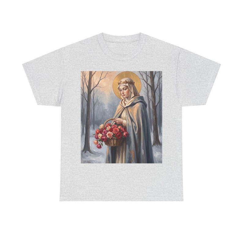 Camiseta de Santa Isabel de Hungría, regalo para trabajadores de hospitales, camiseta solidaria de la santa. imagen 2
