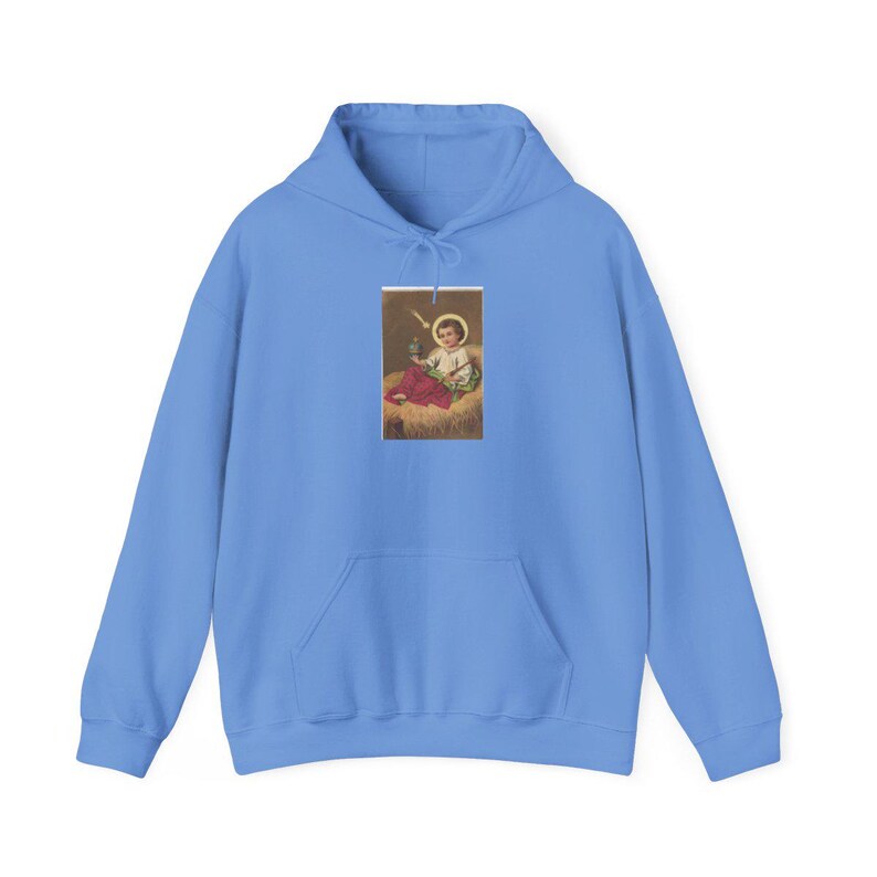 Photograph of Christmas hoodie, front view