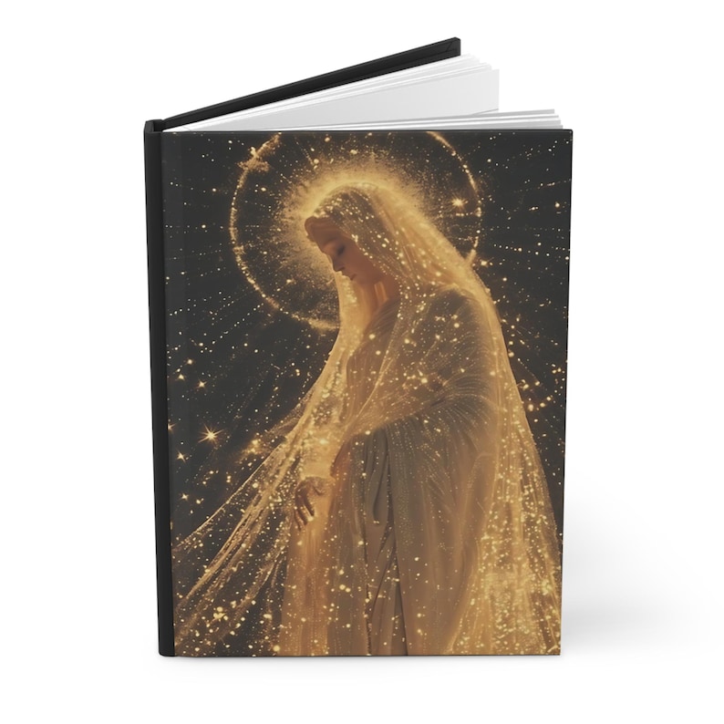 Inbunden anteckningsbok, den välsignade moder Maria linjerade sidor inuti, katolsk präst mamma pappa studentpresent, anteckningsbok, dagbok, planerare, 5 x 7, Ave Maria bild 4