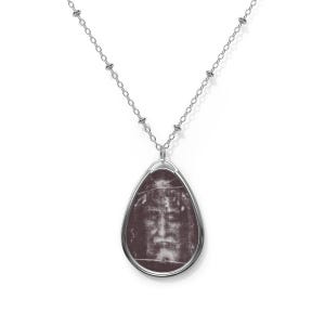 Shroud of Turin Necklace, Holy Face of Jesus Catholic Gift, Devotional Pendant for Mom Dad Priest Grandma image 1