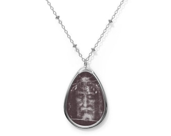 Shroud of Turin Necklace, Holy Face of Jesus Catholic Gift, Devotional Pendant for Mom Dad Priest Grandma