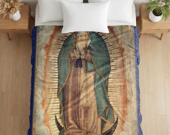 Onze-Lieve-Vrouw van Guadalupe fluwelen deken | Katholiek geschenk maagd Maria