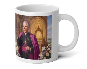Blessed Fulton Sheen Jumbo Mug, Large Catholic Coffee Cup, Archbishop Evangelization Gift
