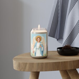 Queenship of Mary Soy Candle, 13.75oz Tall Jar, Marian Home Altar Gift image 5