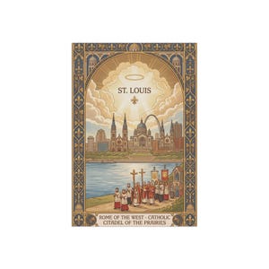 Saint Louis Skyline Garden Flag, Rome of the West Catholic Banner, Cathedral Outdoor Decor image 3