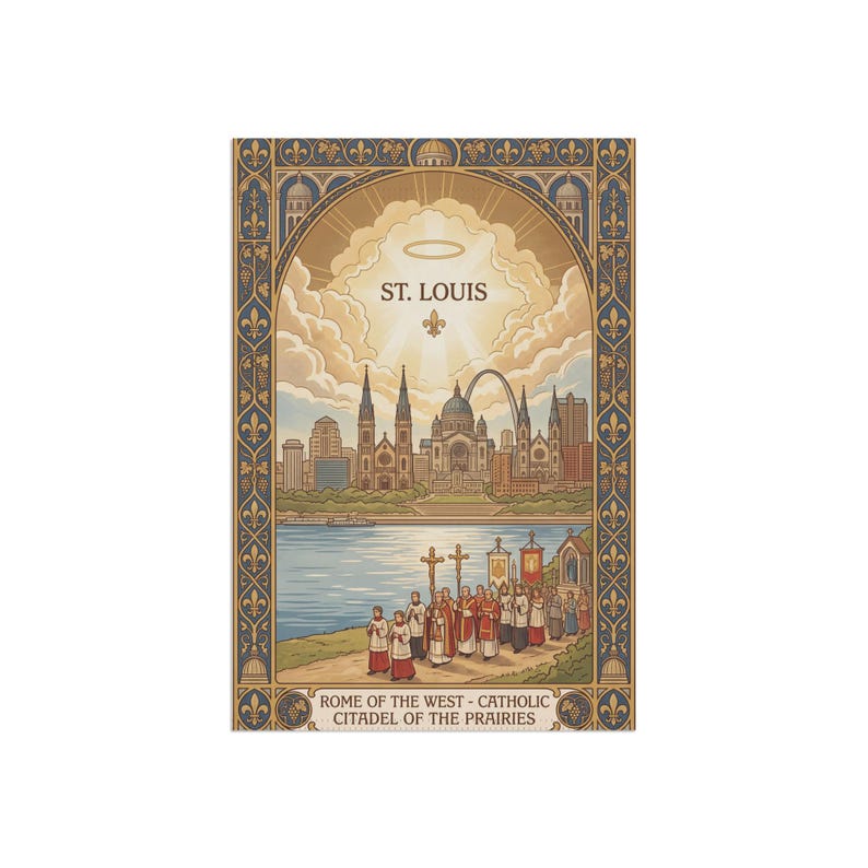 Saint Louis Skyline Garden Flag, Rome of the West Catholic Banner, Cathedral Outdoor Decor image 3