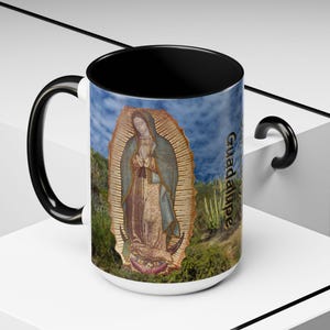 Our Lady of Guadalupe Mug, Catholic Gift for Mom, Marian Devotional Coffee Mug image 6