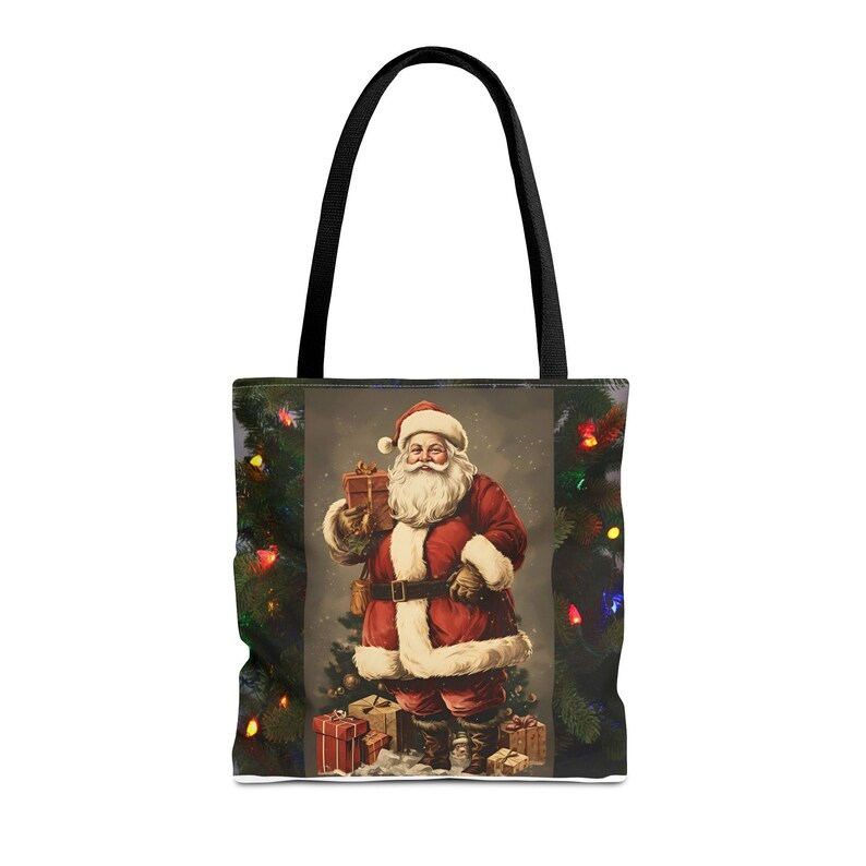 Old Fashioned Santa Claus Tote Bag, Traditional Catholic Christmas Gift, Vintage St. Nicholas Bag for Mom or Dad image 6