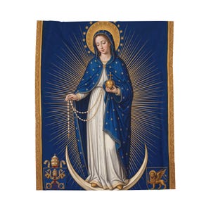 Blessed Virgin Mary Birthday Blanket, Nativity of Mary Feast Day Throw, September 8 Marian Gift for Catholic Home image 3