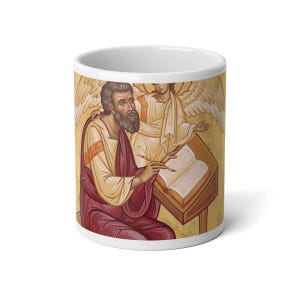 Saint Matthew Apostle Jumbo Mug, Catholic Coffee Cup, Evangelist Devotional Gift for Catholic Home image 2