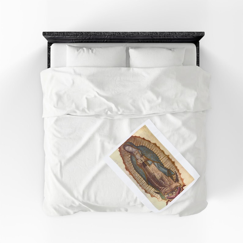 Our Lady of Guadalupe Velveteen Plush Throw Blanket | Catholic Virgin Mary Gift image 4