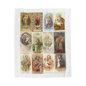 Terror of Demons Blanket, St. Joseph Velveteen Throw, Spiritual Warfare Catholic Gift for Home or Prayer Space image 5