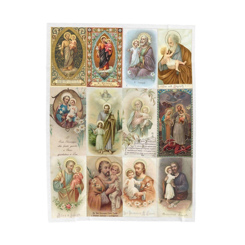 Terror of Demons Blanket, St. Joseph Velveteen Throw, Spiritual Warfare Catholic Gift for Home or Prayer Space image 6