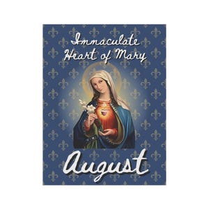 Immaculate Heart of Mary Garden Flag, Catholic Outdoor Banner, Marian Devotional Gift for Mom, Grandma, or Priest image 8