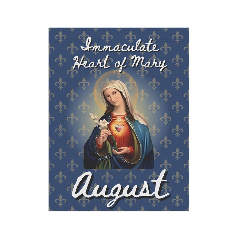 Immaculate Heart of Mary Garden Flag, Catholic Outdoor Banner, Marian Devotional Gift for Mom, Grandma, or Priest image 8