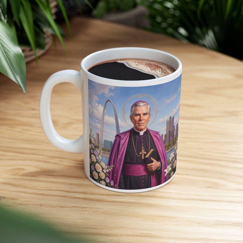 Blessed Fulton Sheen Coffee Mug, Catholic Archbishop Drinkware, Gift for Priest or Catholic Home image 7