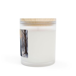 Saint Elizabeth of Hungary Wooden Wick Candle, 11oz Frosted Glass, Hospital Worker Gift image 4