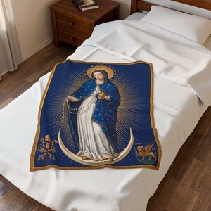 Blessed Virgin Mary Birthday Blanket, Nativity of Mary Feast Day Throw, September 8 Marian Gift for Catholic Home image 8