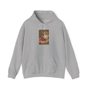 Styled photograph of Christmas hoodie, front view