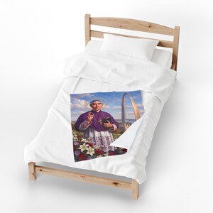 Blessed Fulton Sheen Velveteen Blanket, Soft Catholic Throw, Gift for Prayer Corner or Home image 10