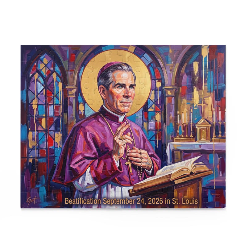 Blessed Fulton Sheen Puzzle, Catholic Gift for Apologist or Priest image 1