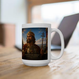 St. Stephen of Hungary Mug, Catholic Coffee Cup, Patron Saint Gift for Hungarian Catholic image 9