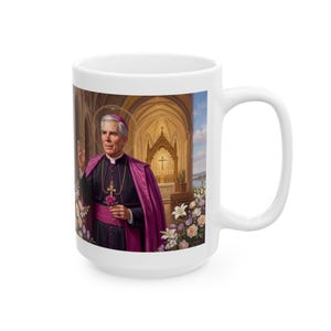 Blessed Fulton Sheen Coffee Mug, Catholic Archbishop Drinkware, Gift for Priest or Catholic Home image 4