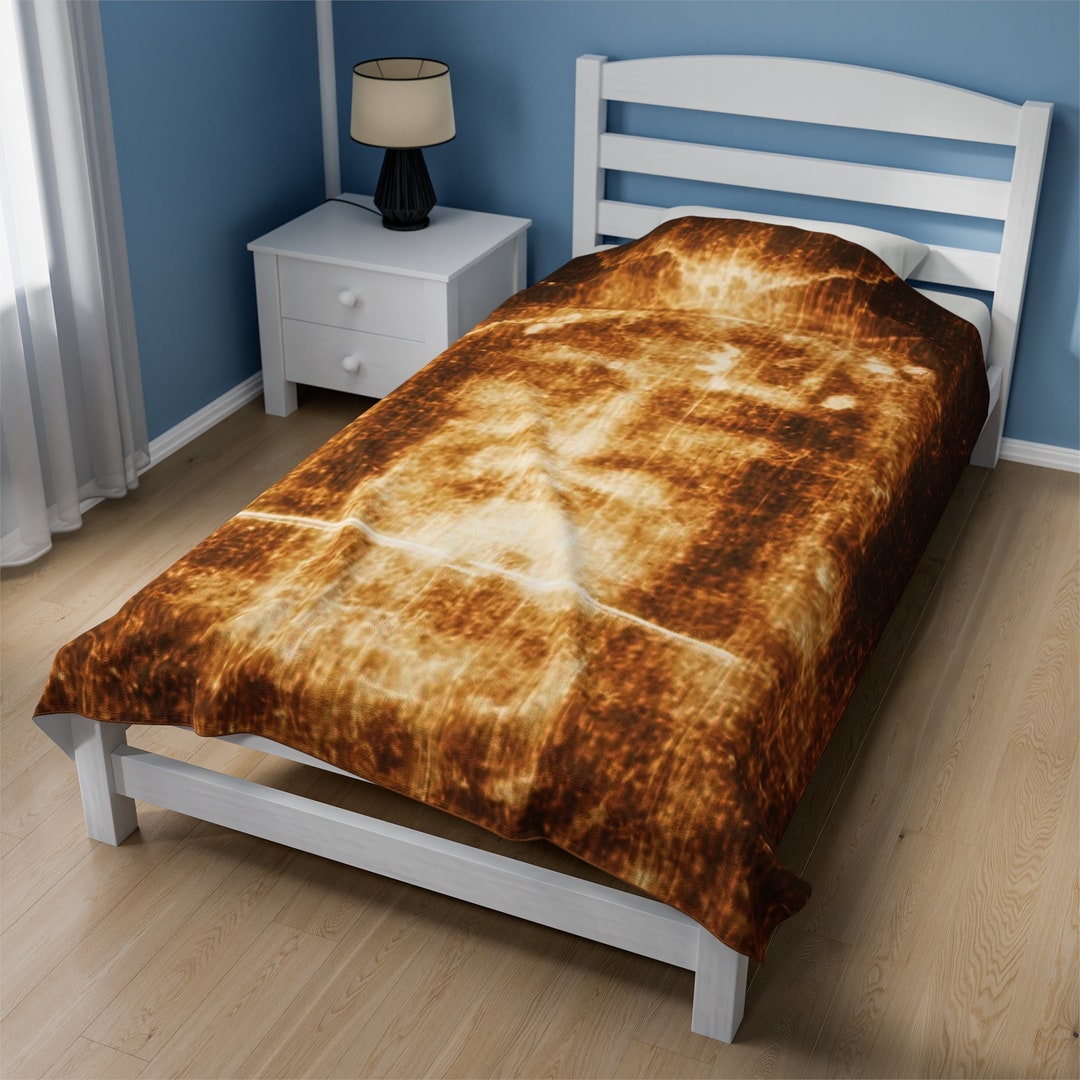 Shoud of Turin Face of Jesus Holy Card USA Plush Blanket Etsy