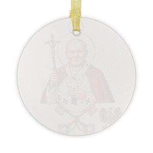 Adorno de cristal de Juan Pablo II, decoración navideña católica, regalo devocional papal imagen 16