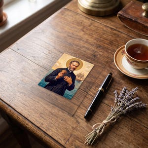 Saint Peter Claver Note Cards, Catholic Devotional Stationery, Blank Inside