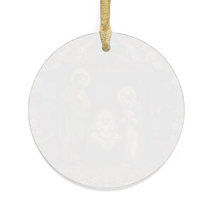 Acrylic Nativity Ornament, Catholic Stocking Stuffer, Clear Christmas Tree Ornament for Family Parish Gift Exchange image 9