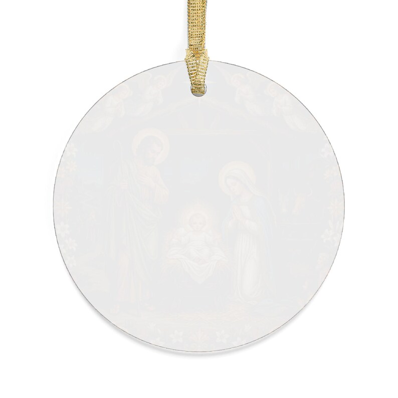 Acrylic Nativity Ornament, Catholic Stocking Stuffer, Clear Christmas Tree Ornament for Family Parish Gift Exchange image 9