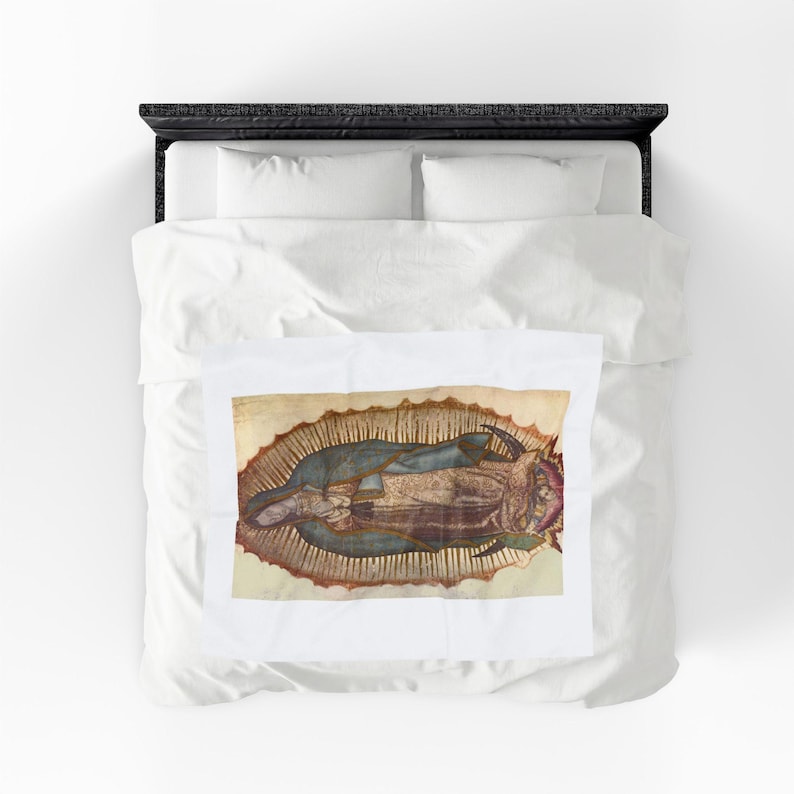 Our Lady of Guadalupe Velveteen Plush Throw Blanket | Catholic Virgin Mary Gift image 3