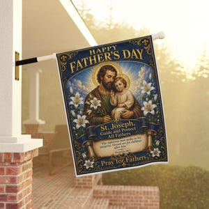 Drapeau de jardin Saint Joseph, cadeau pour la fête des pères catholique, bannière de dévotion extérieure pour la maison catholique image 10