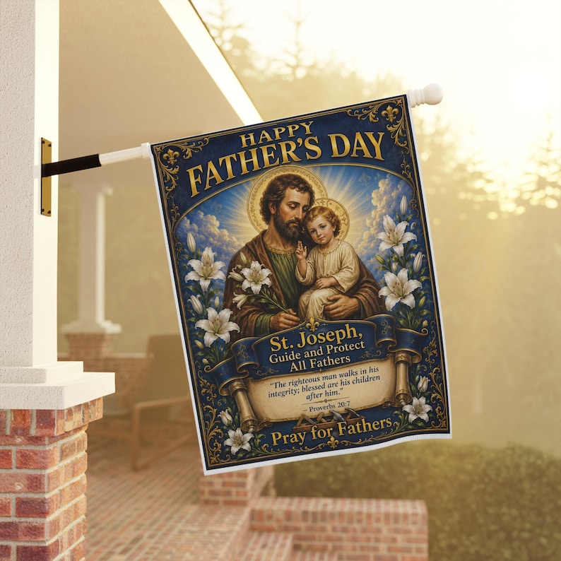 Drapeau de jardin Saint Joseph, cadeau pour la fête des pères catholique, bannière de dévotion extérieure pour la maison catholique image 10