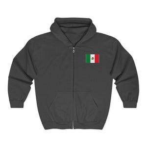 Our Lady of Guadalupe Full Zip Hoodie, Mexican Flag Catholic Sweatshirt, Marian Gift for Him or Her image 5
