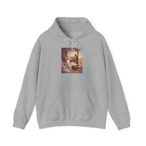 Styled photograph of Christmas hoodie, front view