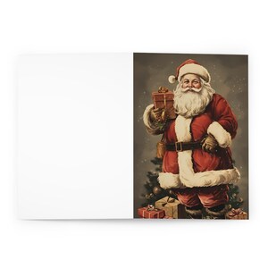 Old Fashioned Santa Christmas Cards 5 Pack, St. Nicholas Catholic Holiday Greeting Cards, Blank Inside with Envelopes image 2