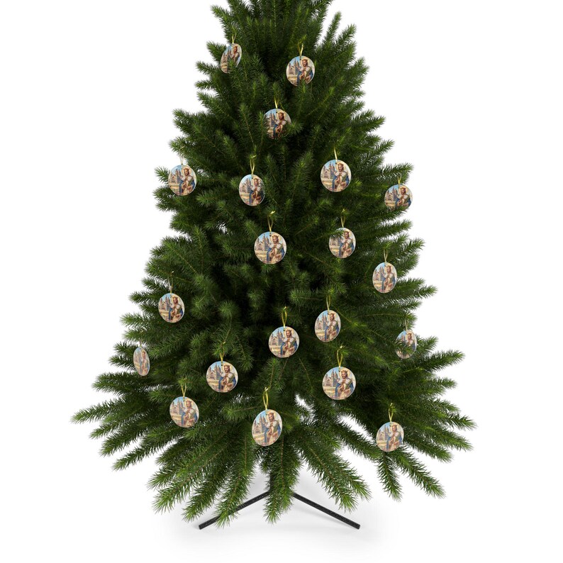 Ornement de Noël en verre représentant Saint Louis IX, cadeau de dévotion catholique image 18