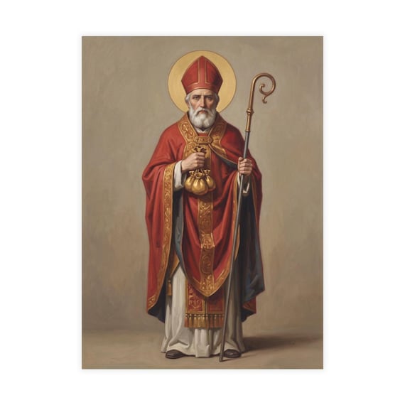 Saint Nicholas Note Cards, Blank Back for Writing, Set of 10