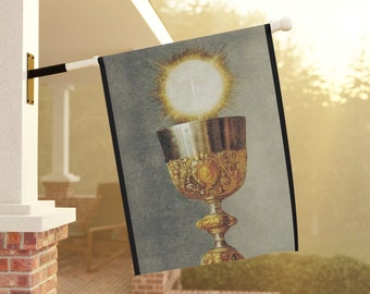 Holy Eucharist Flag Garden Banner - Catholic Christian Orthodox - Show your faith outdoors!