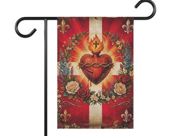 Jesus Sacred Heart Flag Garden Banner - Catholic Christian Orthodox - Show your faith outdoors!