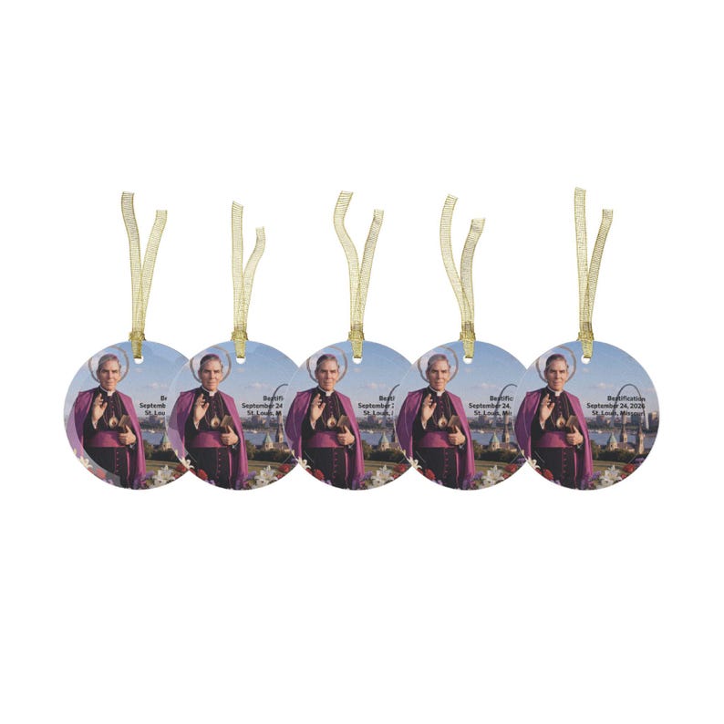 Fulton Sheen Christmas Ornament, Clear Glass Catholic Tree Decoration, Blessed Fulton Sheen Gift image 9